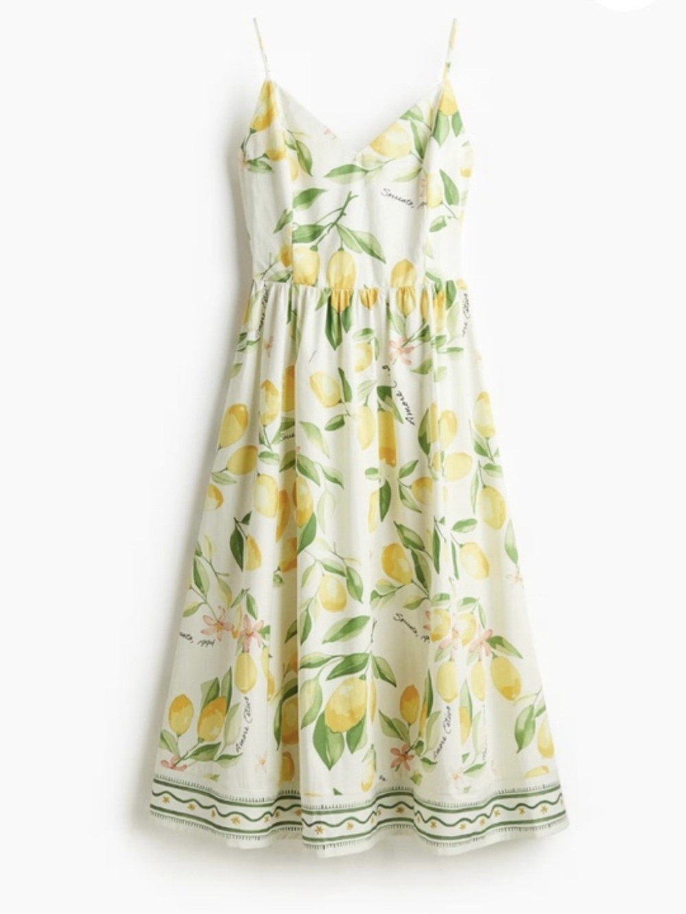Lemon Cottage Core Dress H&M Size Large